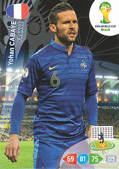 Yohan Cabaye France Panini 2014 World Cup #161